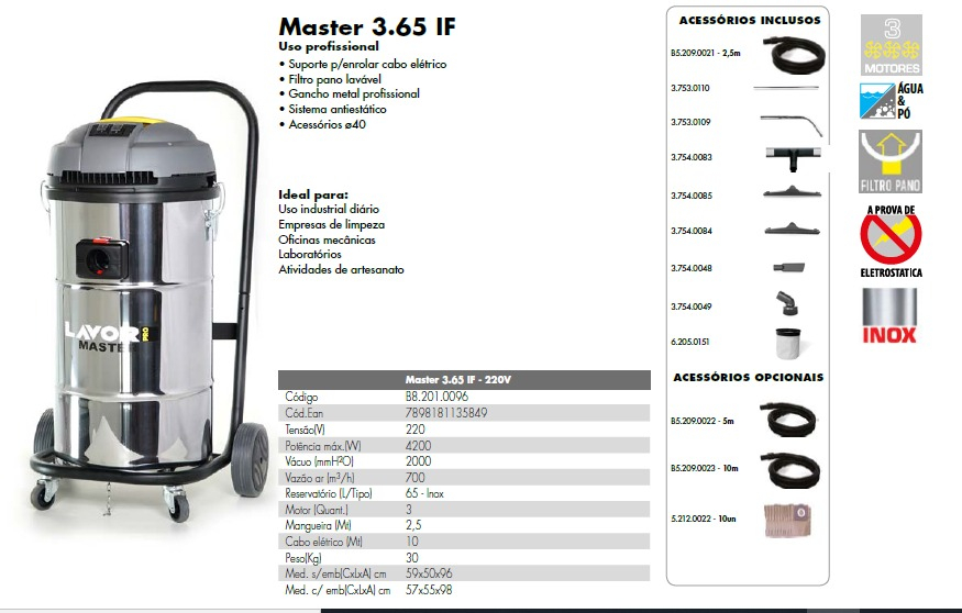 ASPIRADOR DE PO INDUSTRIAL LAVOR 