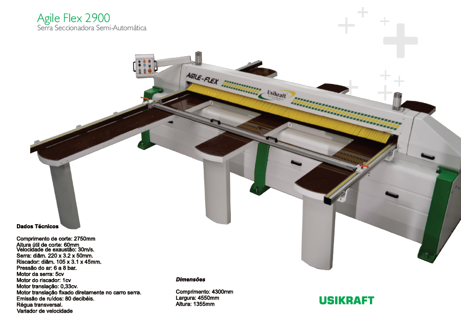 SERRA SECCIONADORA SEMI-AUTOMÁTICA USIKRAFT AGILE FLEX 2900