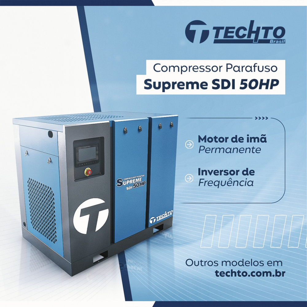 COMPRESSOR PARAFUSO 50HP 10BAR AD IMA PERMANENTE TECHTO MODOBUS 