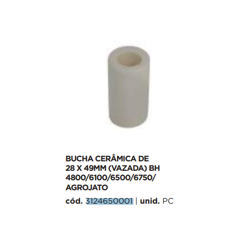 BUCHA CERÂMICA DE 28X49MM (VAZADA) HIDROMAR 