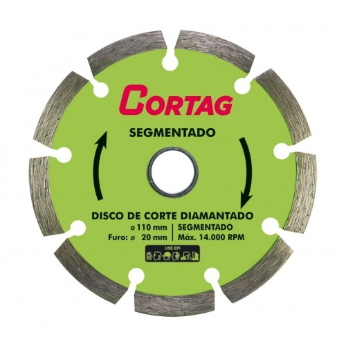 Disco de Corte Diamantado Segmentado 110 MM 60973 Cortag