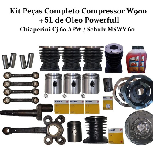 KIT COMPLETO REPOSIÇAO COMPRESSOR W900 E MSW60 FORT-2090