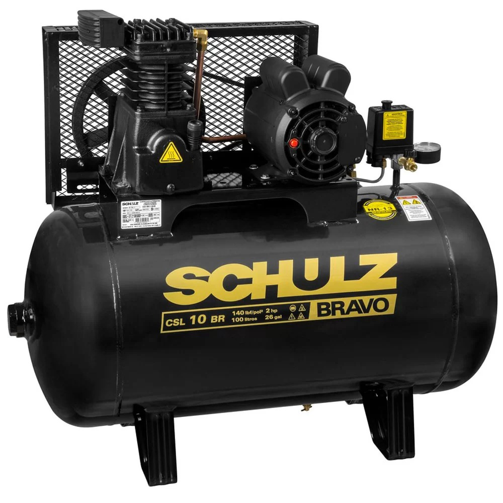 COMPRESSOR BRAVO CSL 10 BR/100L MONOFÁSICO PROFISSIONAL SCHULZ 9217852-0